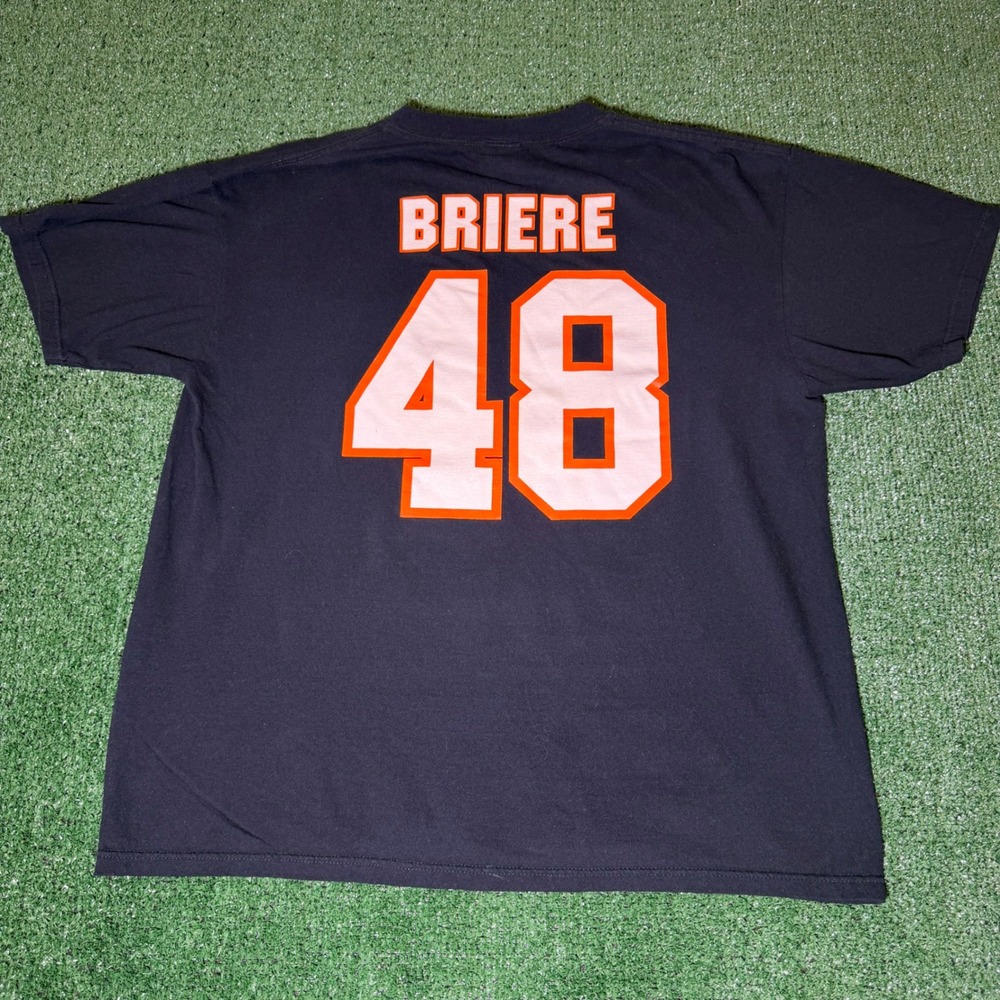 Philadelphia Flyers Danny Briere 48 Anvil Recycled T-Shirt Mens XL Black NHL